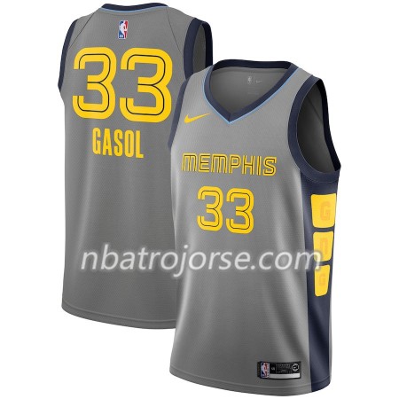 Män Memphis Grizzlies Tröja Marc Gasol 33 2018-19 Nike City Edition Grå Swingman